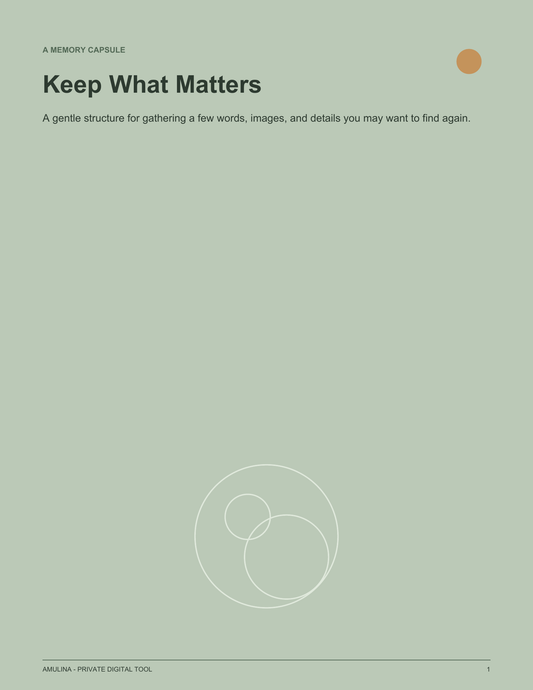 Keep What Matters digital memory capsule kit cover